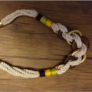 Braided rope statement necklace‎
